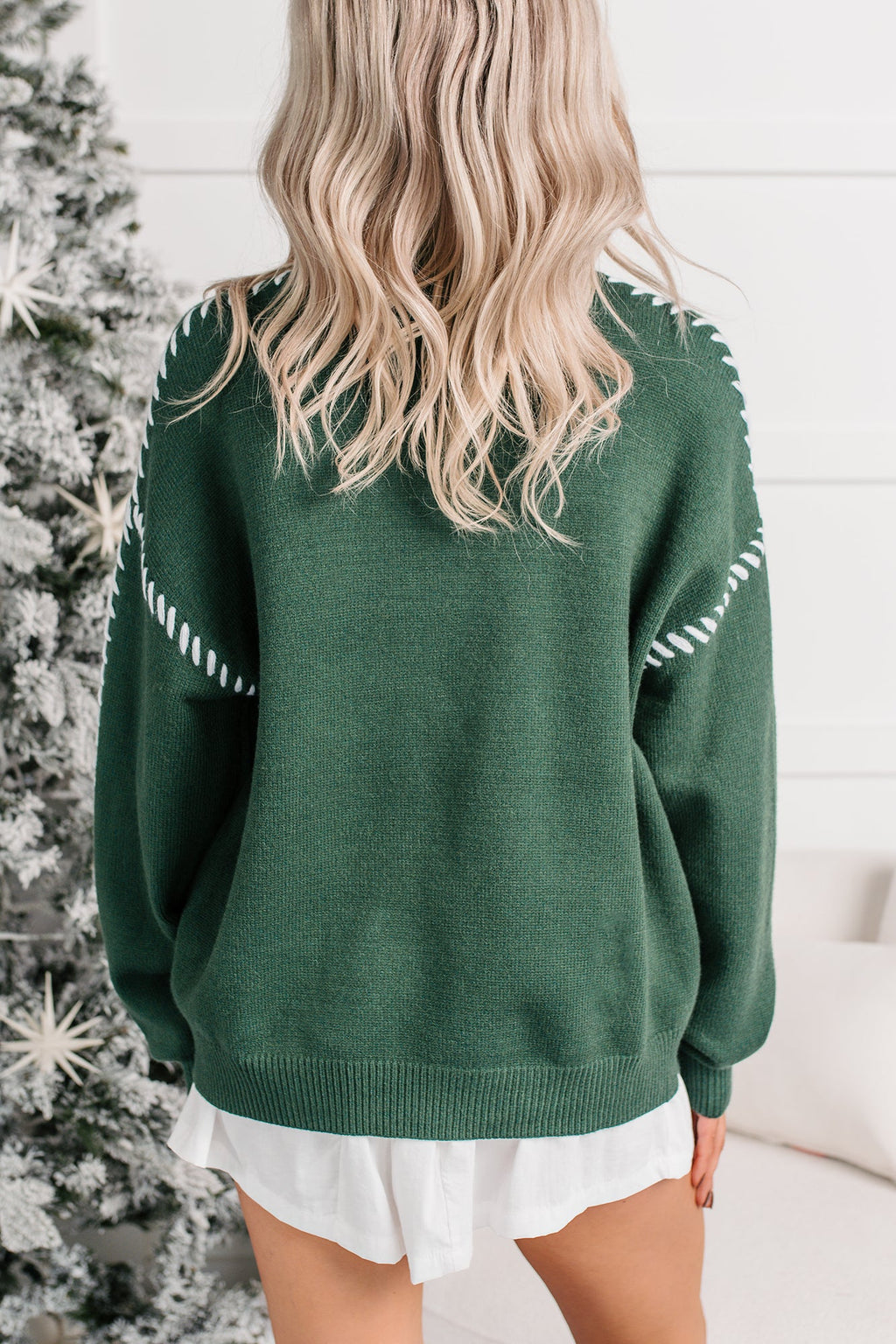 "Santa Baby" Knit Christmas Sweater (Hunter Green)